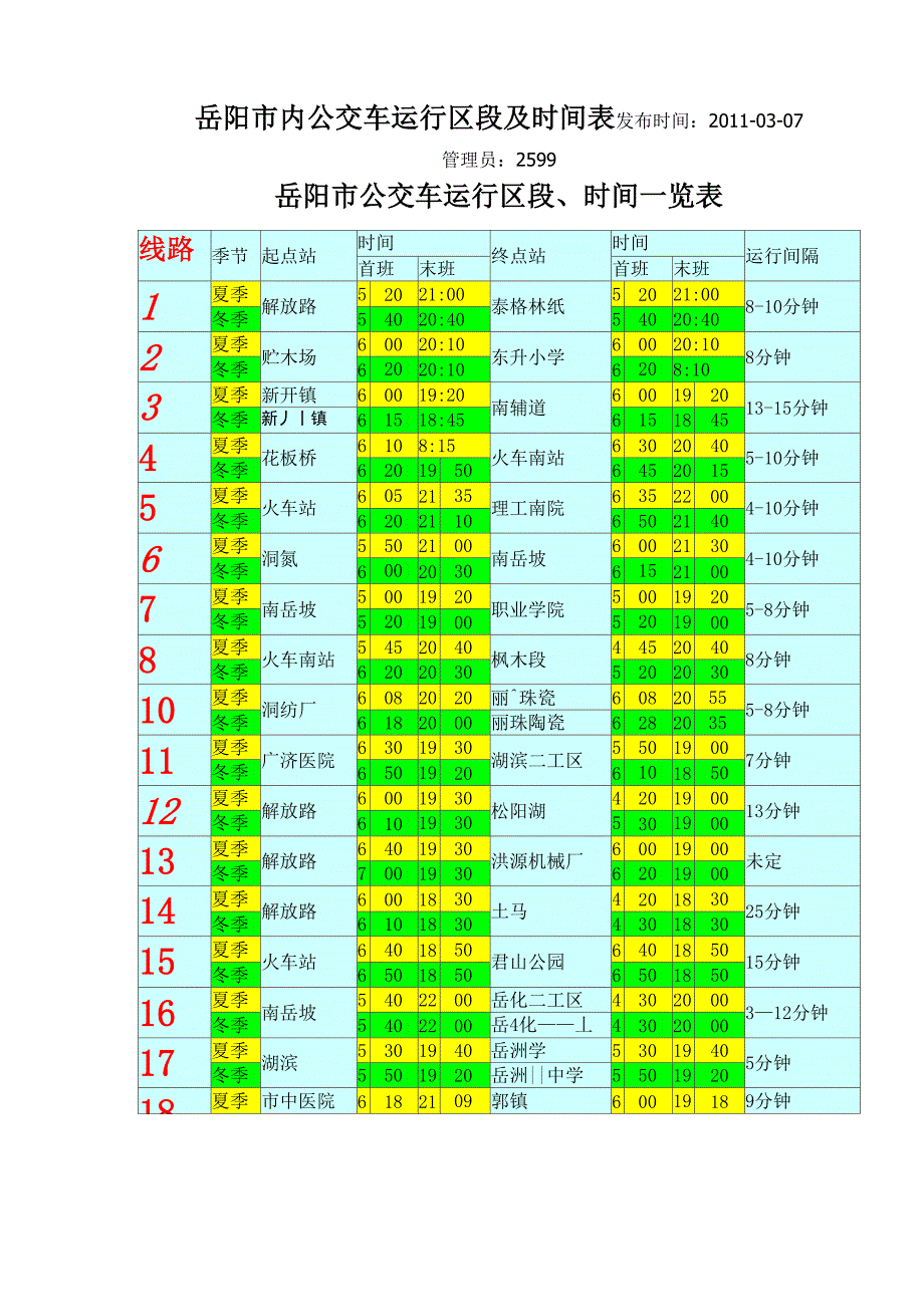 岳阳公交时间表_第1页