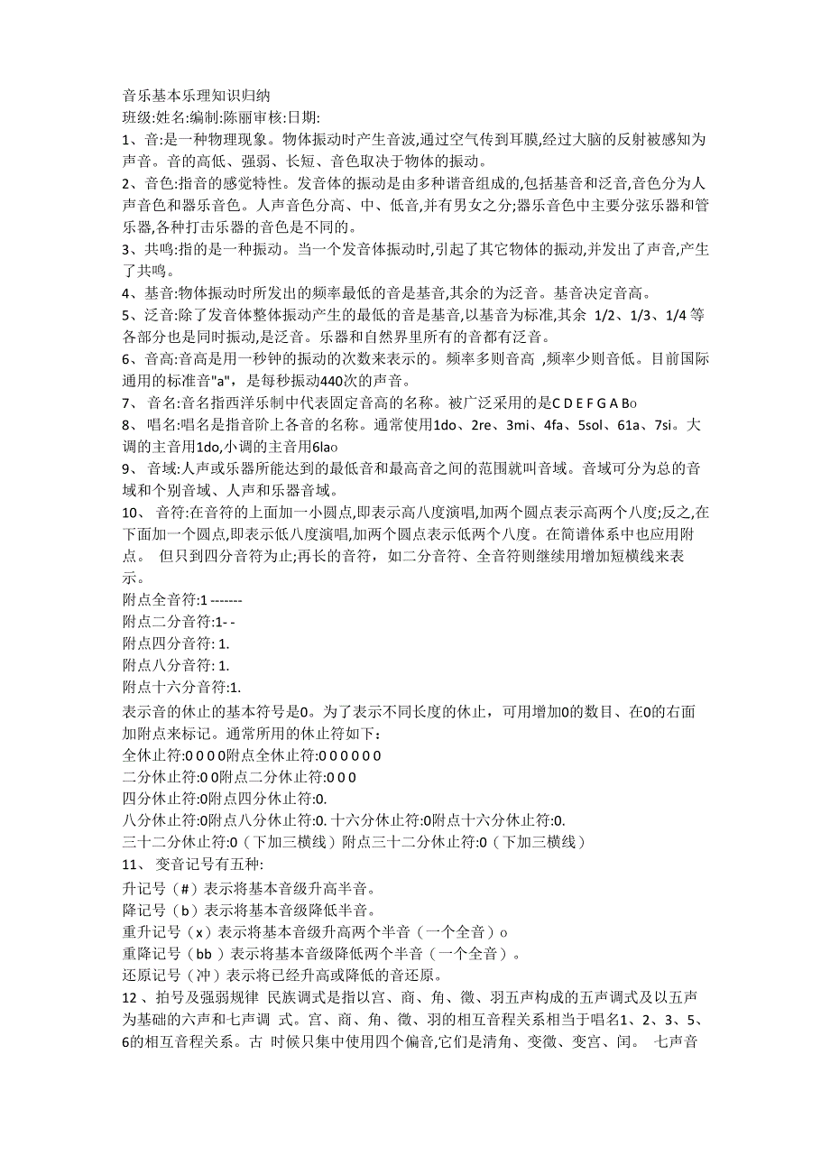 音乐基本乐理知识归纳_第1页