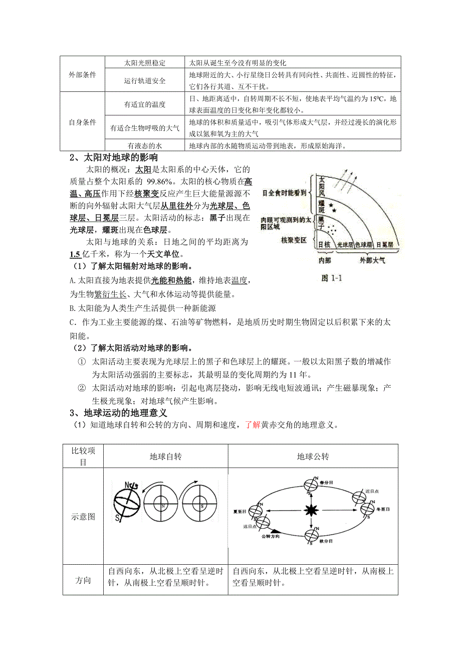 高一地理必修一第一单元背诵(古桑分校用)_第3页