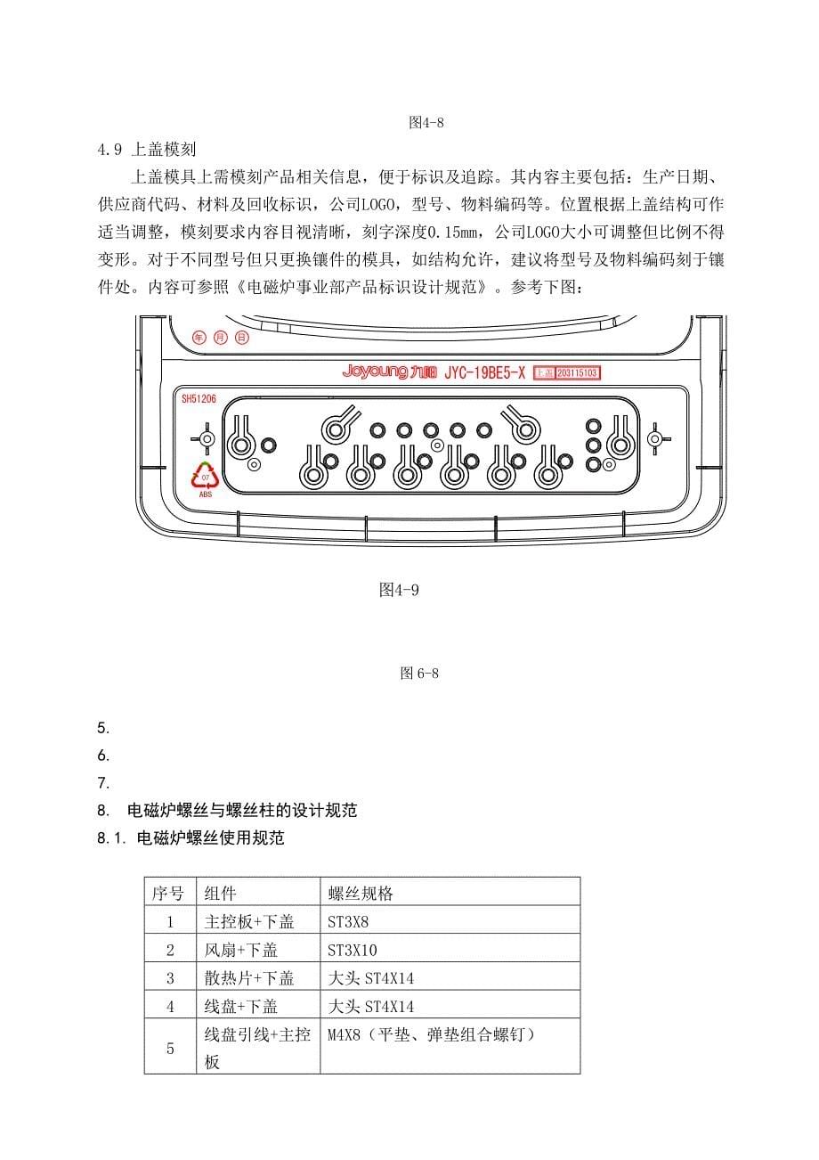 九阳股份有限公司电磁炉事业部电磁炉结构设计规范_第5页