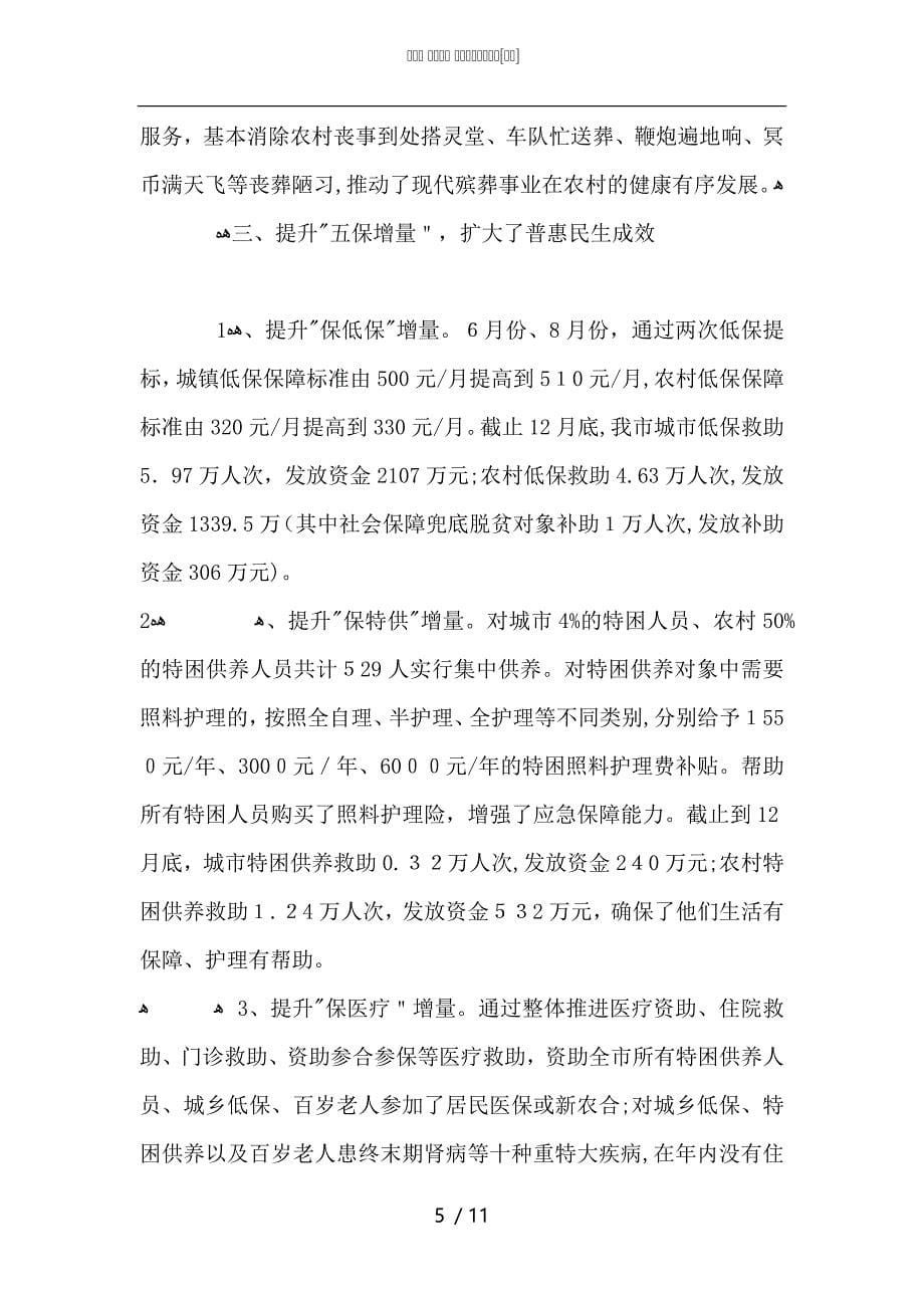 民政局工作总结范文_第5页