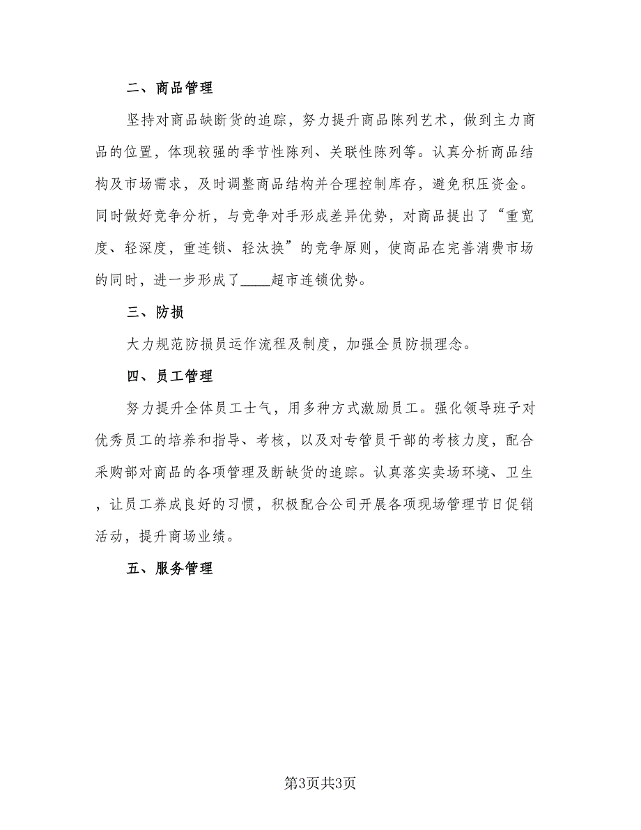 做销售店长的工作计划样本（二篇）_第3页