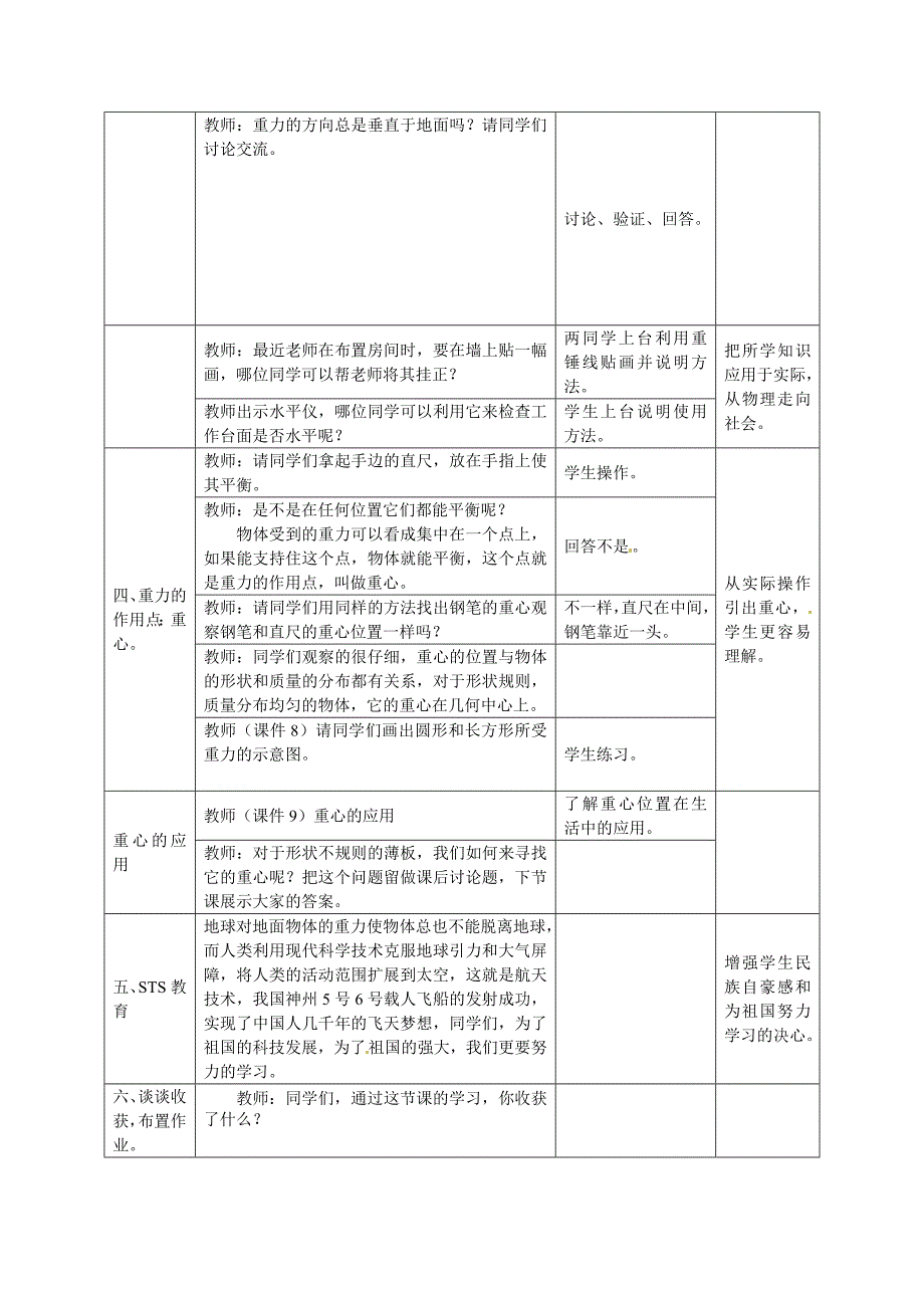 沪科版八年级物理上册　6.4 来自地球的力 教案1_第4页