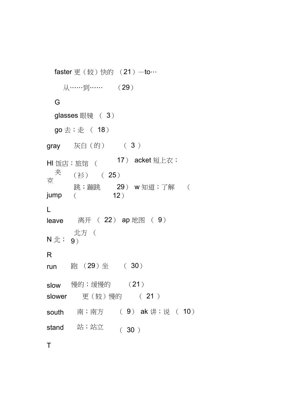 五年级上册英语单词表冀教版_第3页