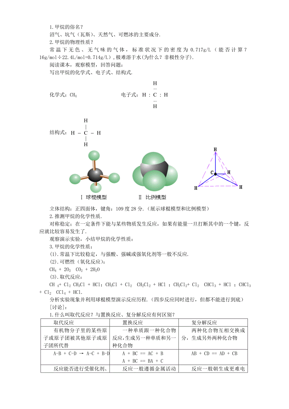 2022年高二化学下学期有机物 甲烷_第2页