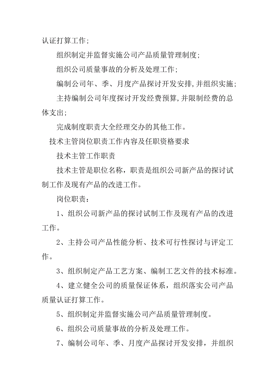 2023年技术主管工作岗位职责6篇_第2页