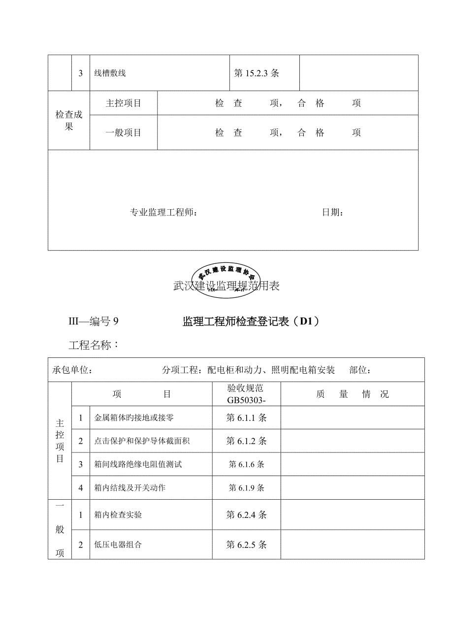 建筑电气监理检查记录表_第5页