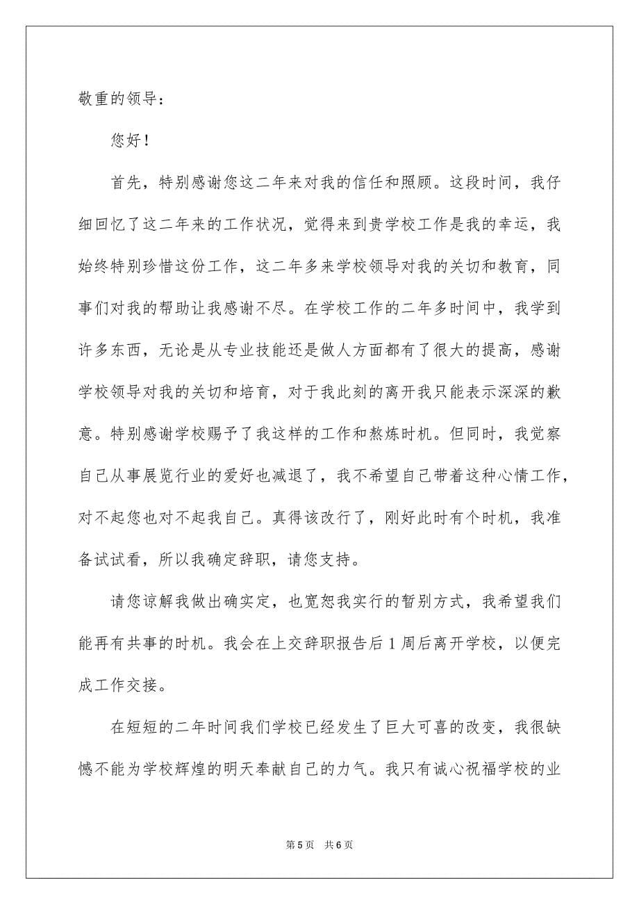 2023年学校的辞职报告14.docx_第5页