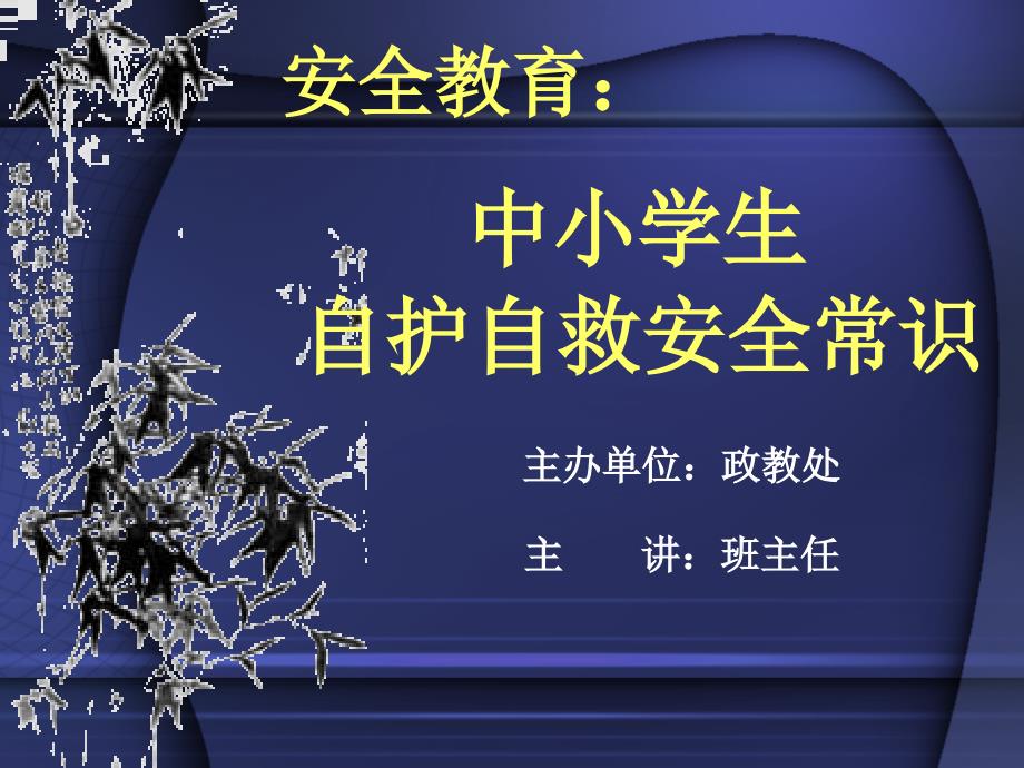 班主任辅助素材安全主题小学生安全常识共53张PPT_第1页