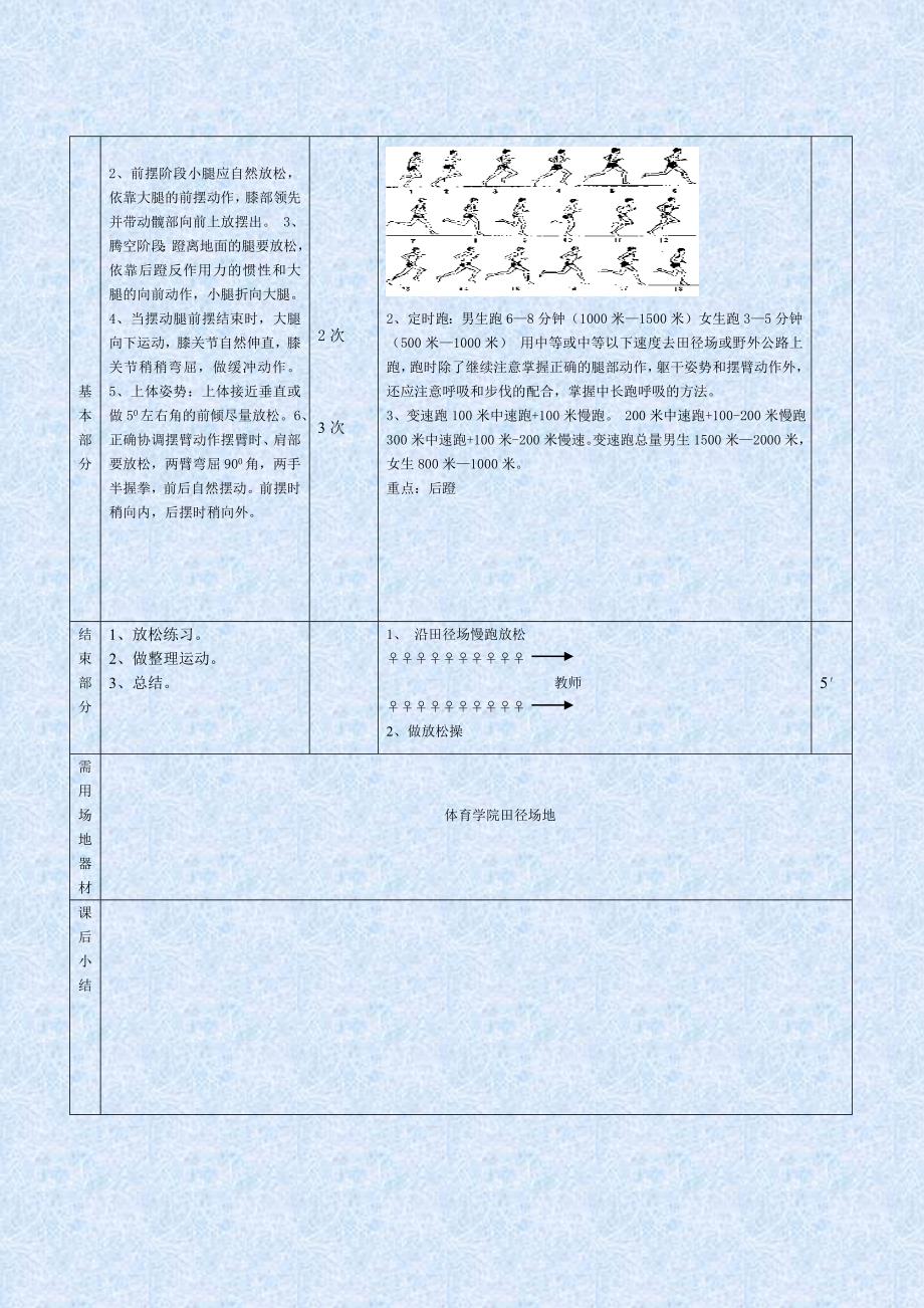 田径课教案：中长跑教案_第2页