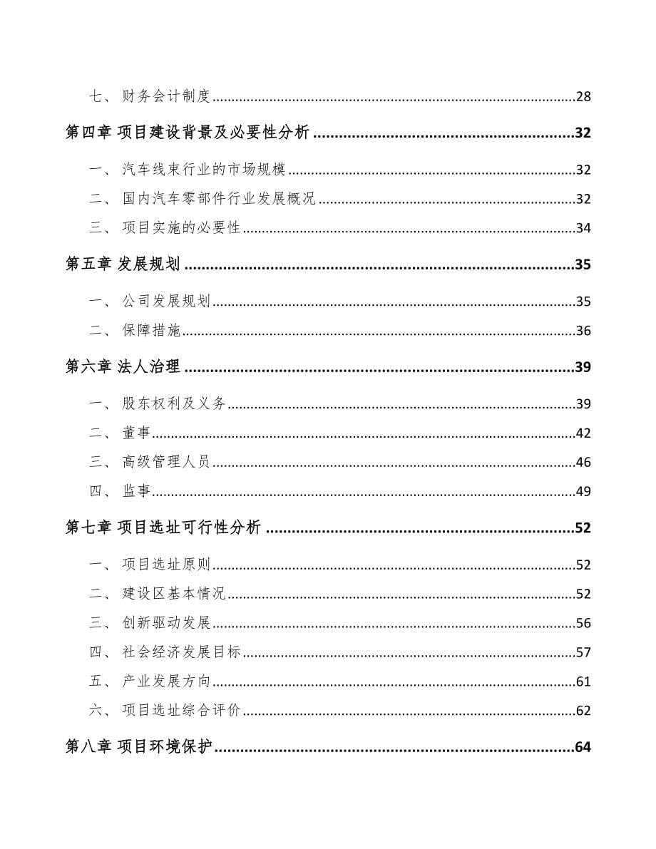 吉安关于成立汽车线束公司可行性报告_第5页