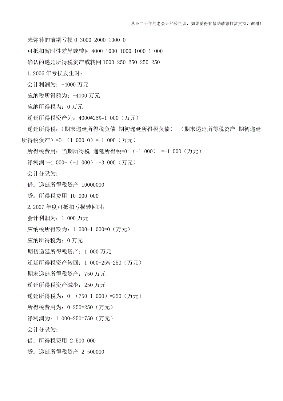 经营亏损的会计处理和纳税调整【会计实务经验之谈】.doc_第2页