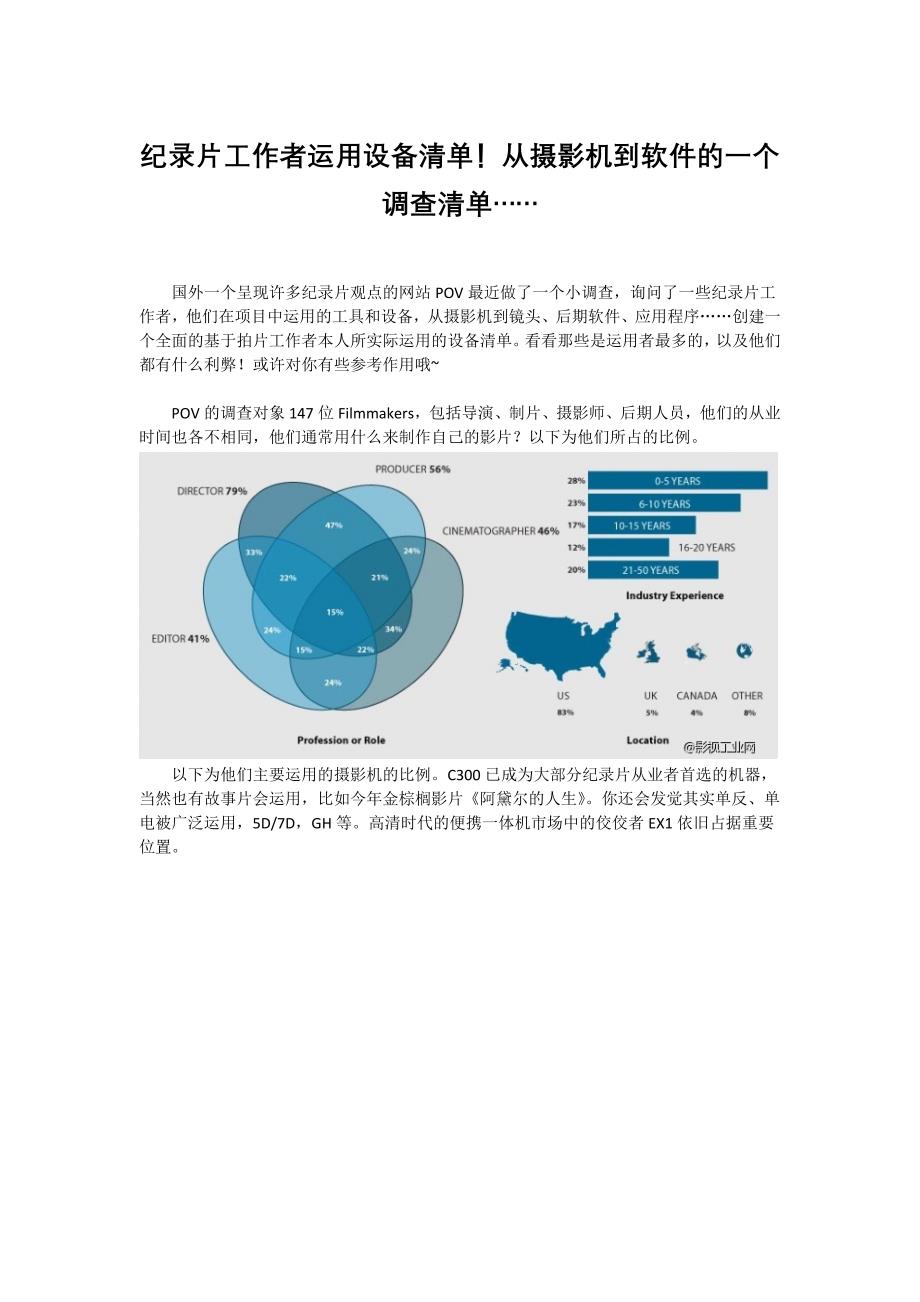 纪录片工作者使用设备清单!从摄影机到软件的一个调查清单_第1页