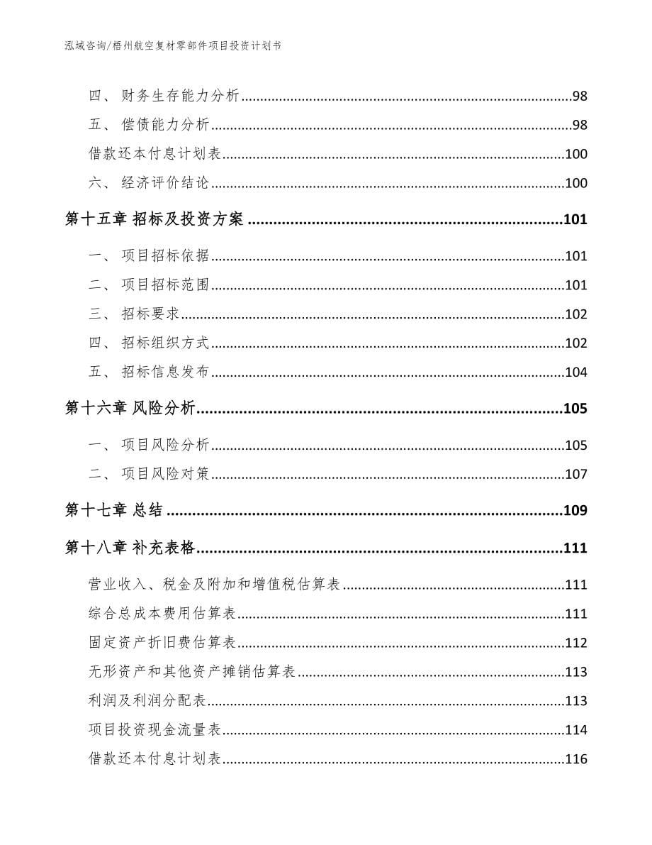 梧州航空复材零部件项目投资计划书（范文）_第5页