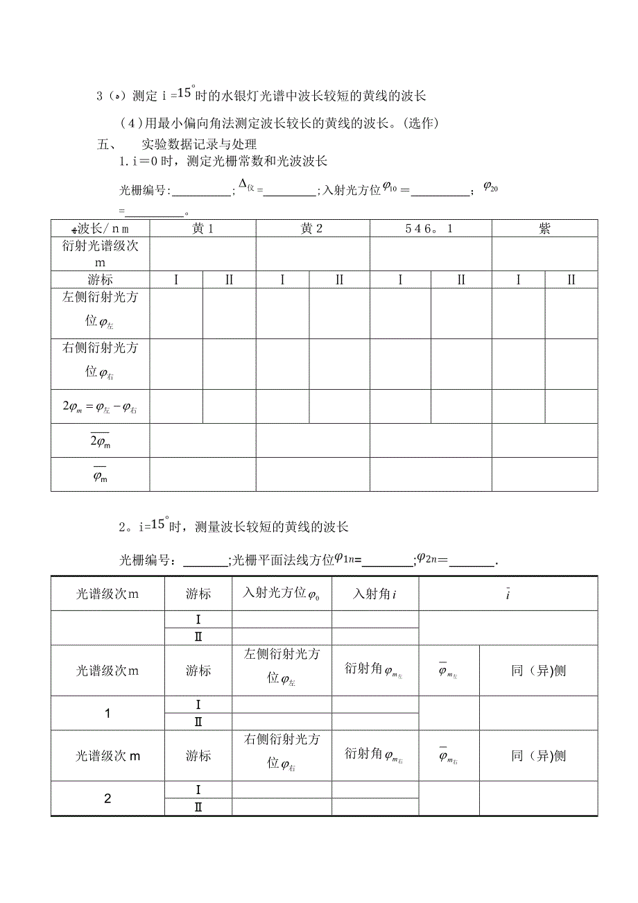 光栅衍射实验实验报告.doc_第3页