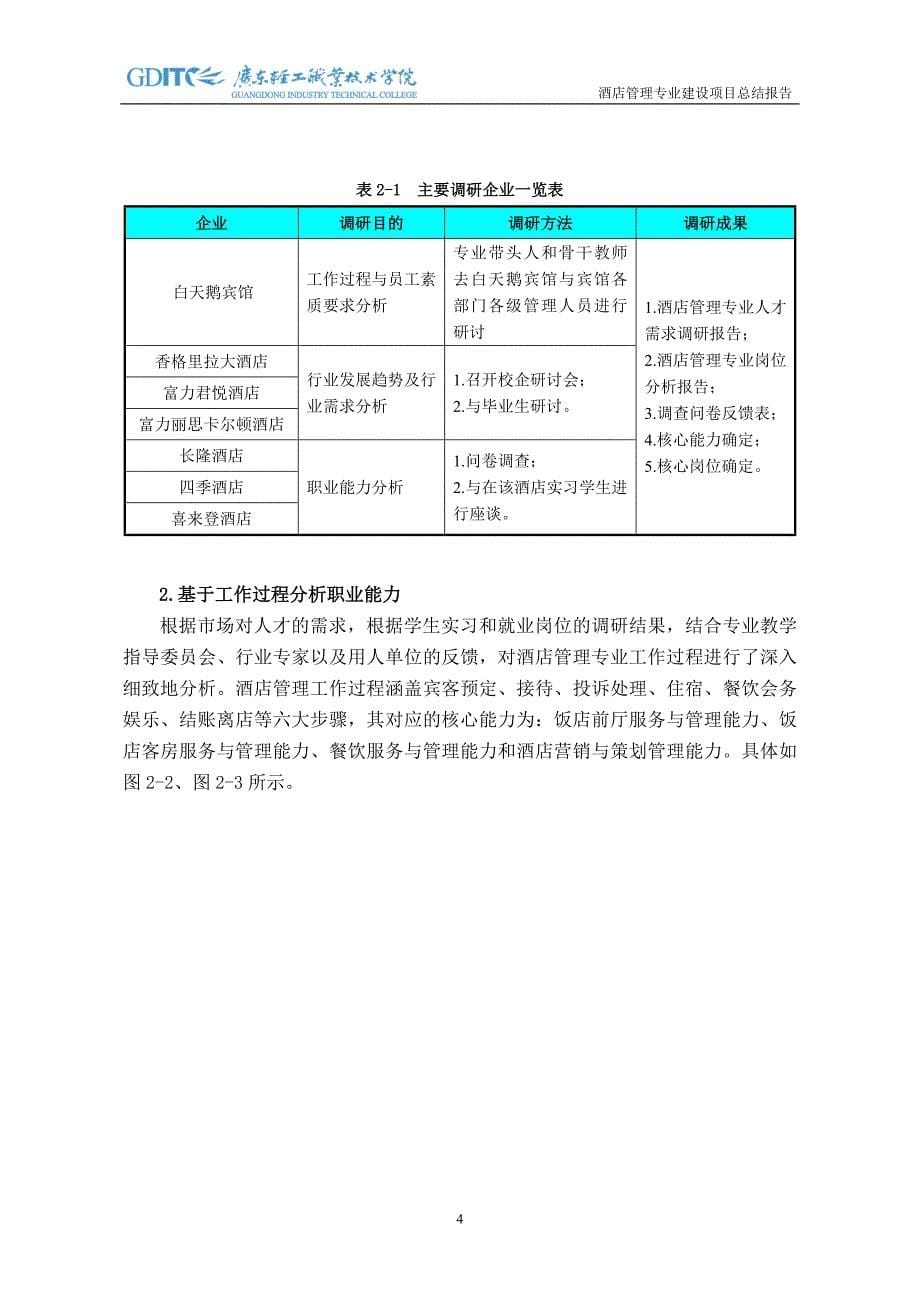 酒店管理专业建设项目总结报告_第5页