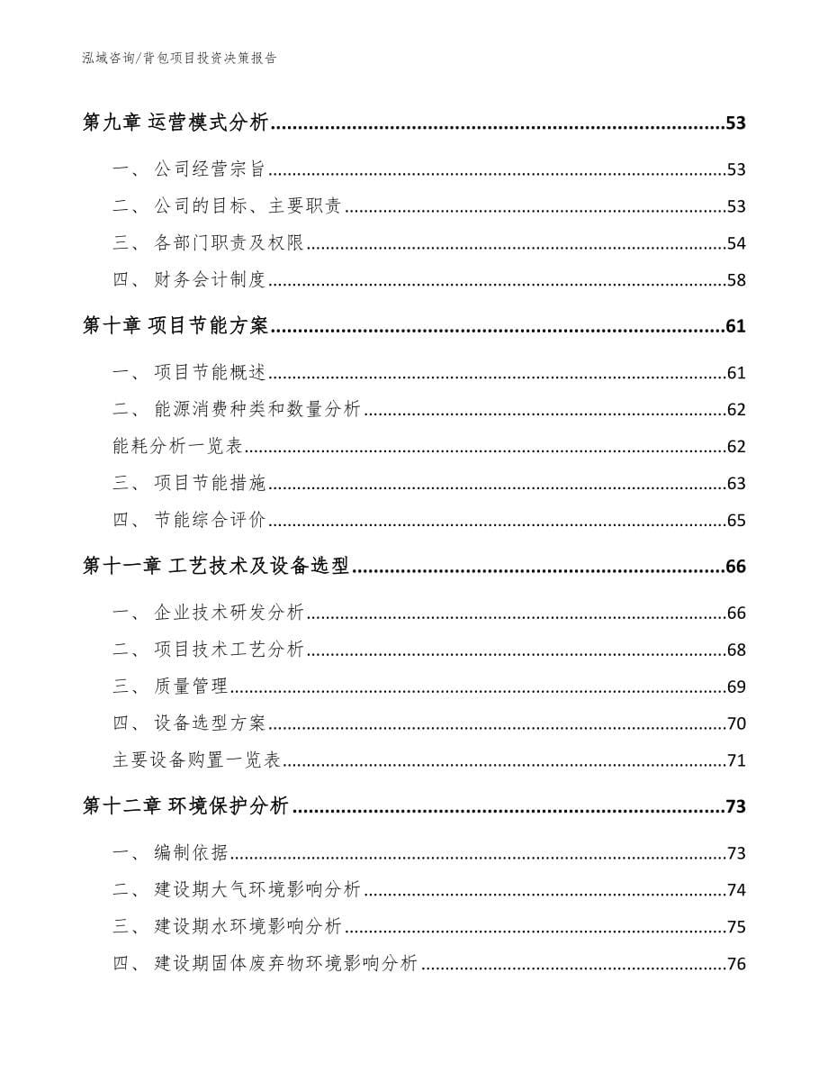 背包项目投资决策报告_第5页