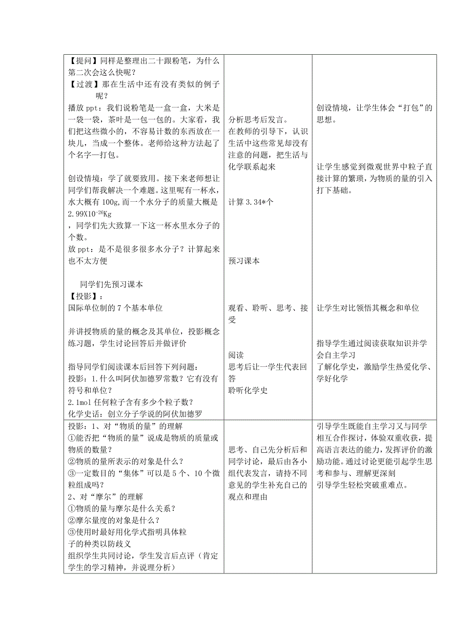 2022年高中化学 1.2 化学计量在实验中的应用（第1课时）教案6 新人教版必修1_第2页