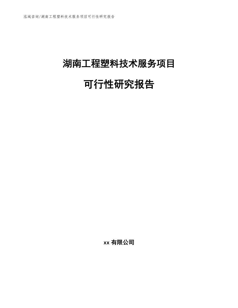 湖南工程塑料技术服务项目可行性研究报告_模板_第1页