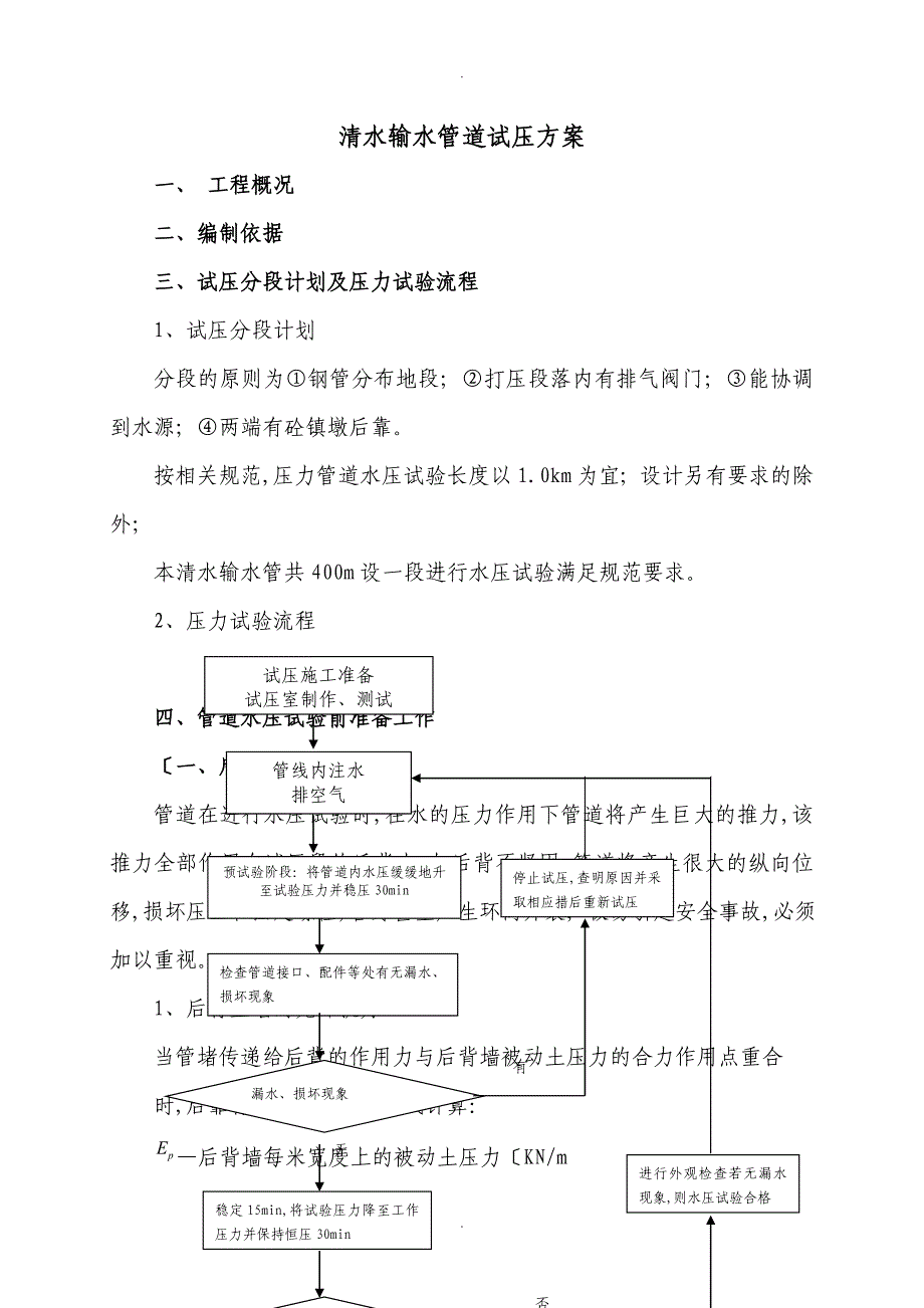 输水管道试压方案说明_第1页