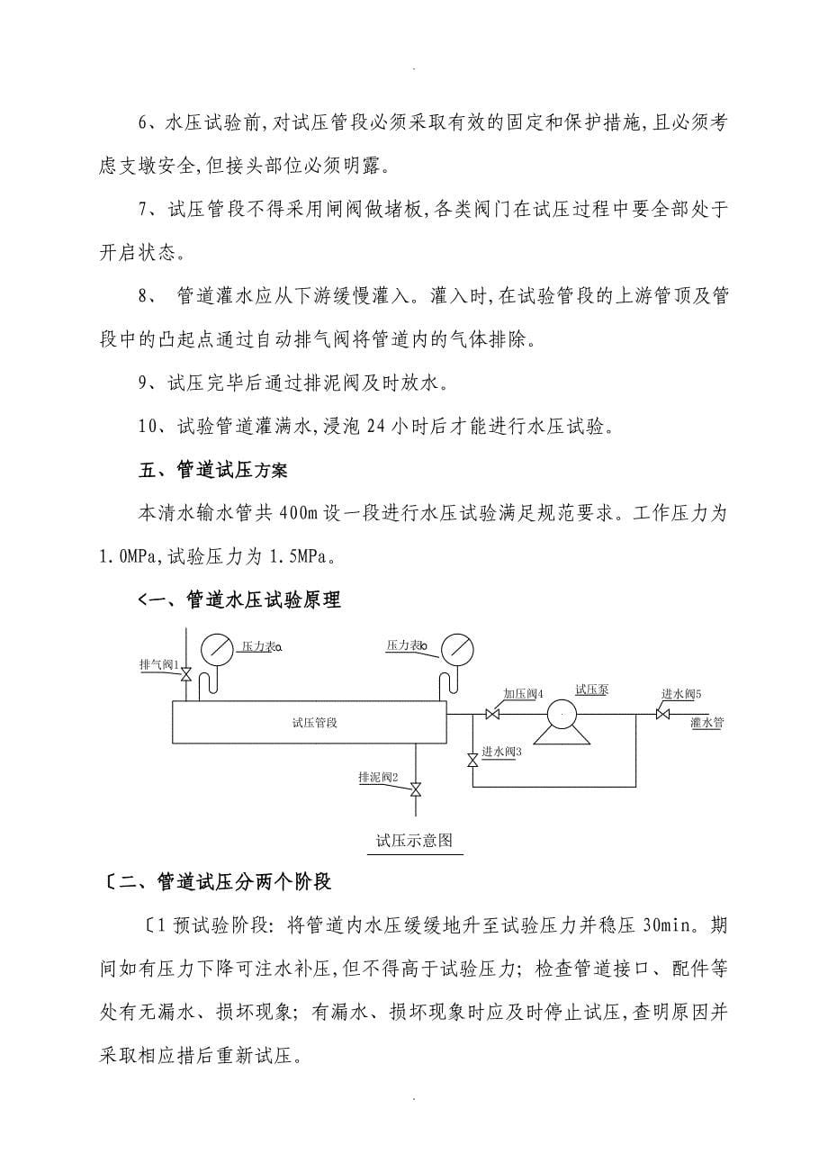 输水管道试压方案说明_第5页