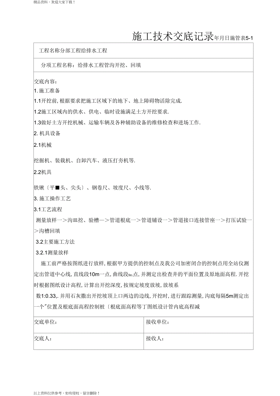 绿化给水工程技术交底_第1页