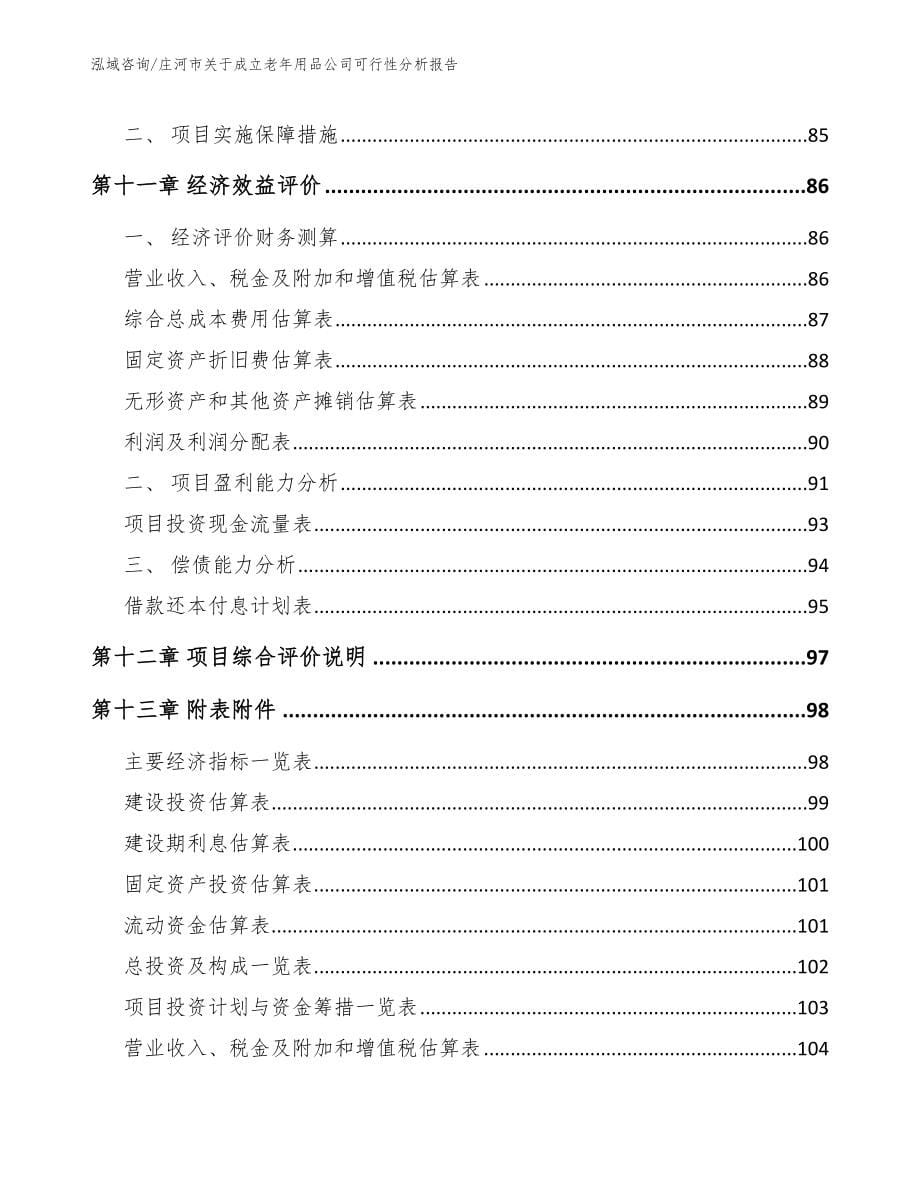 庄河市关于成立老年用品公司可行性分析报告_模板范本_第5页