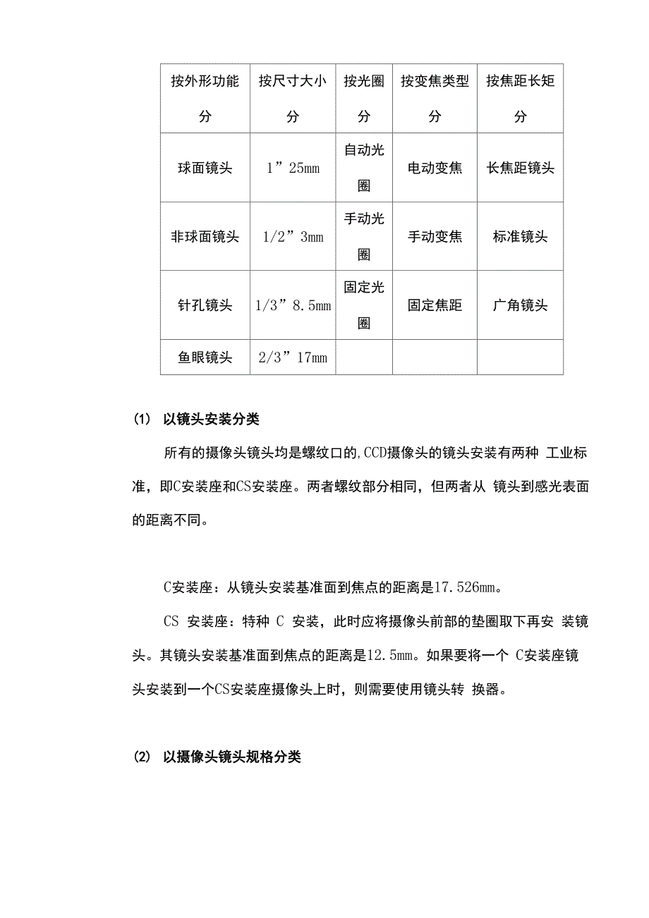 光学镜头的选择及主要参数_第2页