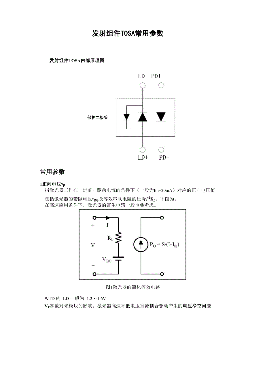发射组件TOSA常用全参数及测试方法_第1页