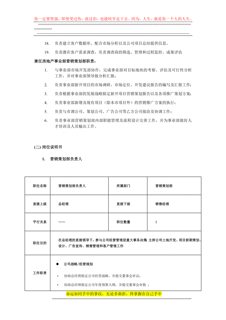 营销策划部规章制度及岗位设置_第2页