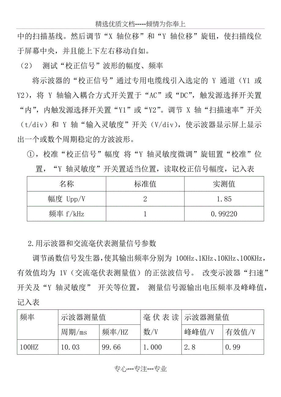 常用电子仪器的使用实验报告_第4页