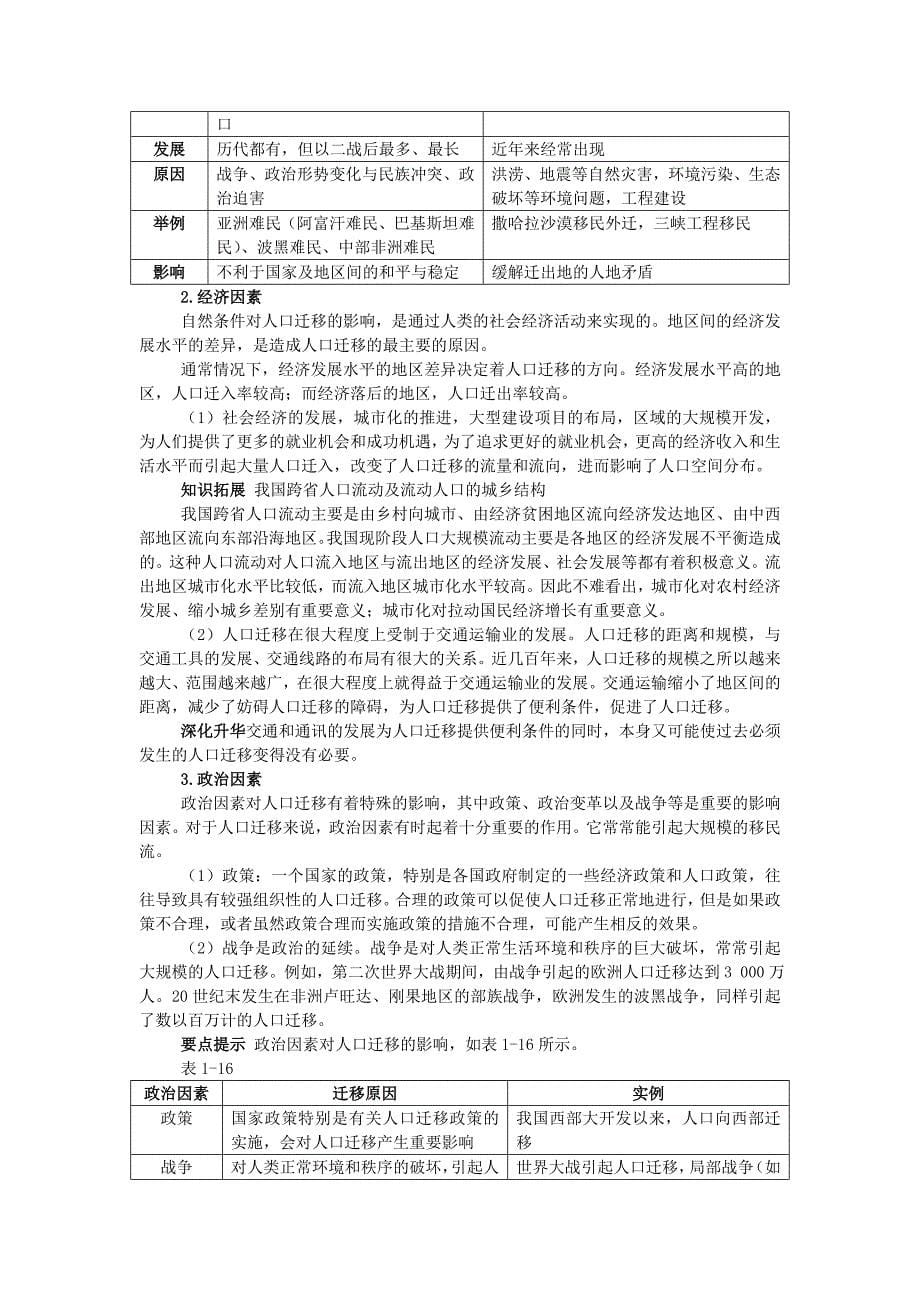 地理湘教版必修2学案：教材梳理 第一章 第三节　人口迁移 Word版含解析_第5页