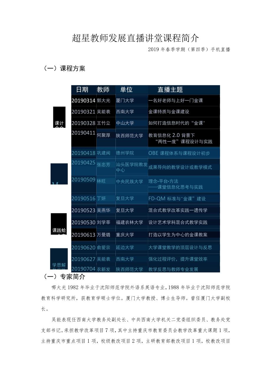 超星教师发展直播讲堂课程简介_第1页