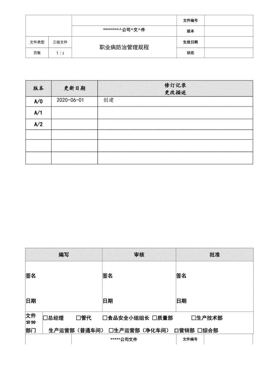 职业病防护管理规程_第1页