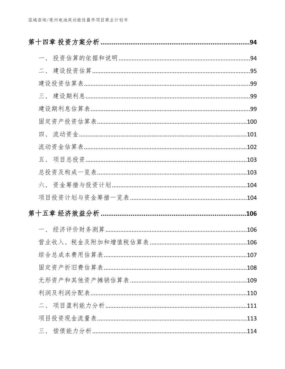 亳州电池类功能性器件项目商业计划书（范文）_第5页