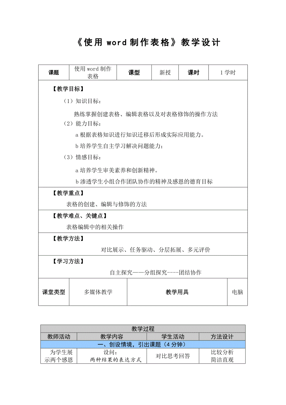 制作表格教学设计_第1页