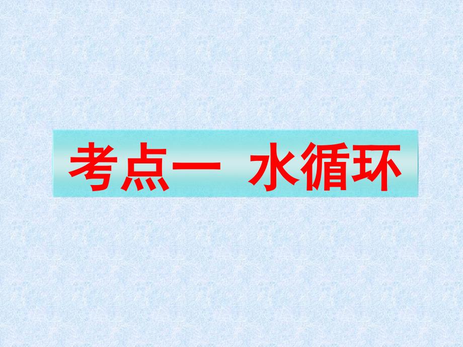 高三第一轮复习水循环ppt课件_第1页