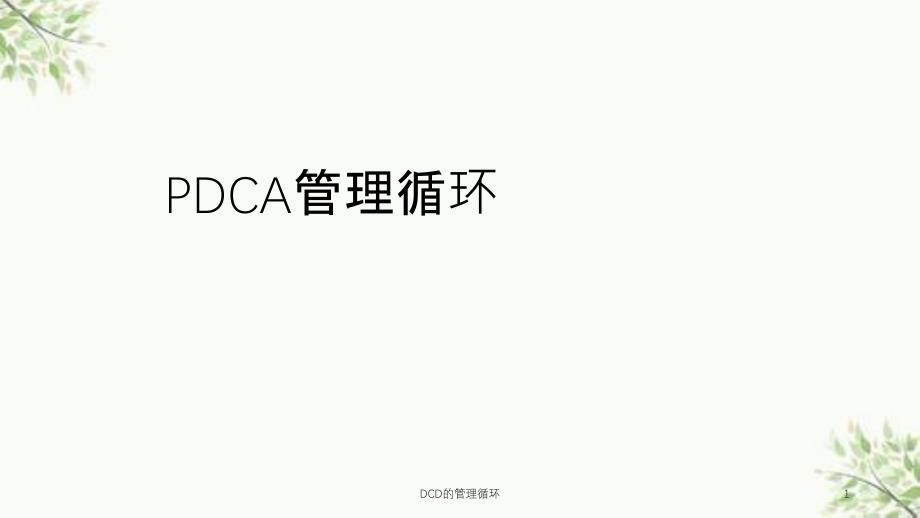 DCD的管理循环课件_第1页