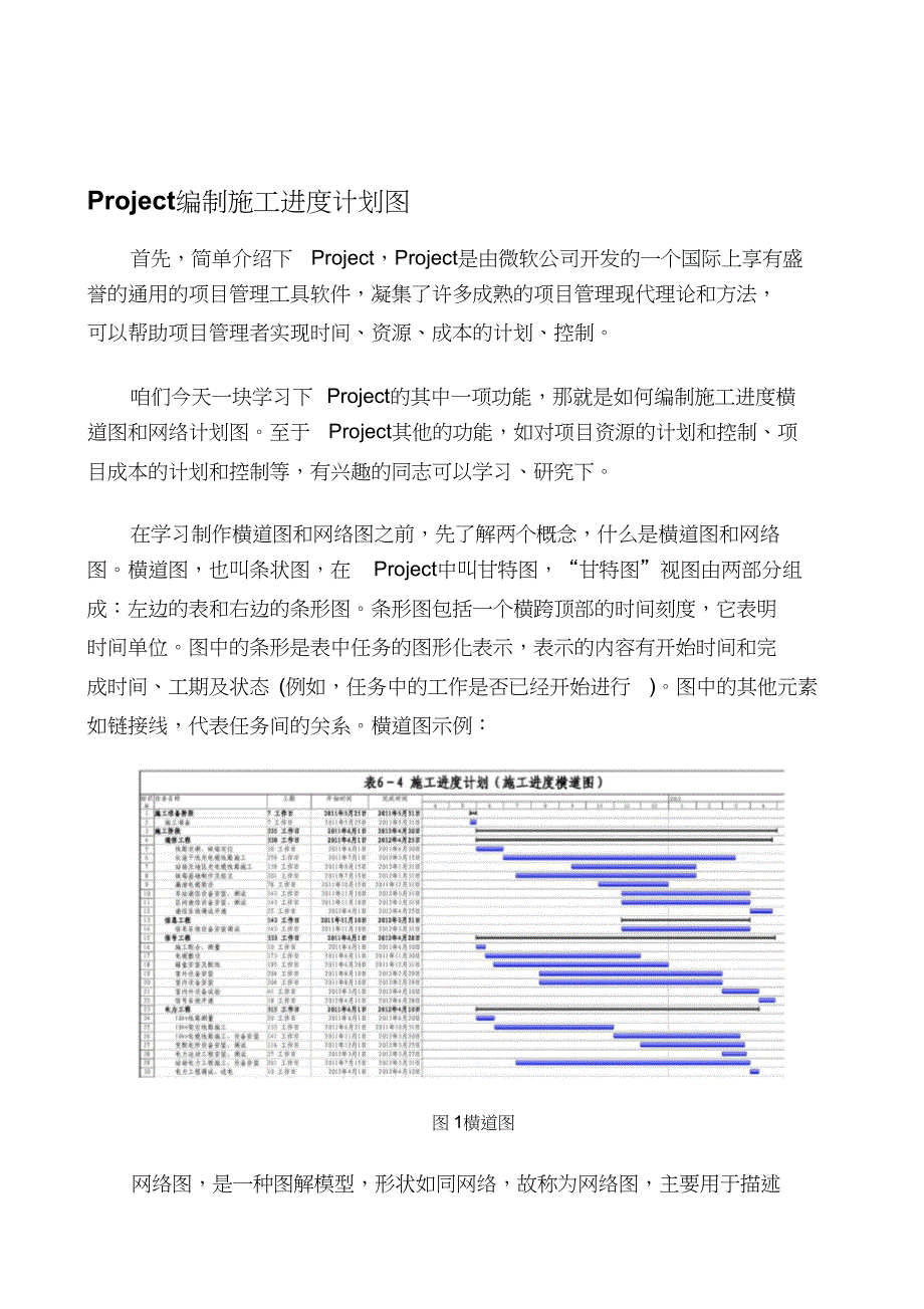 （完整版）Project编制施工进度计划图课件_第1页