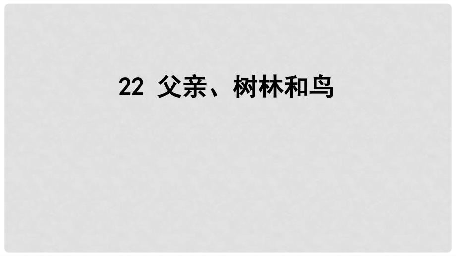 三年级语文上册 第7单元 22《父亲、树林和鸟》课件2 新人教版_第1页