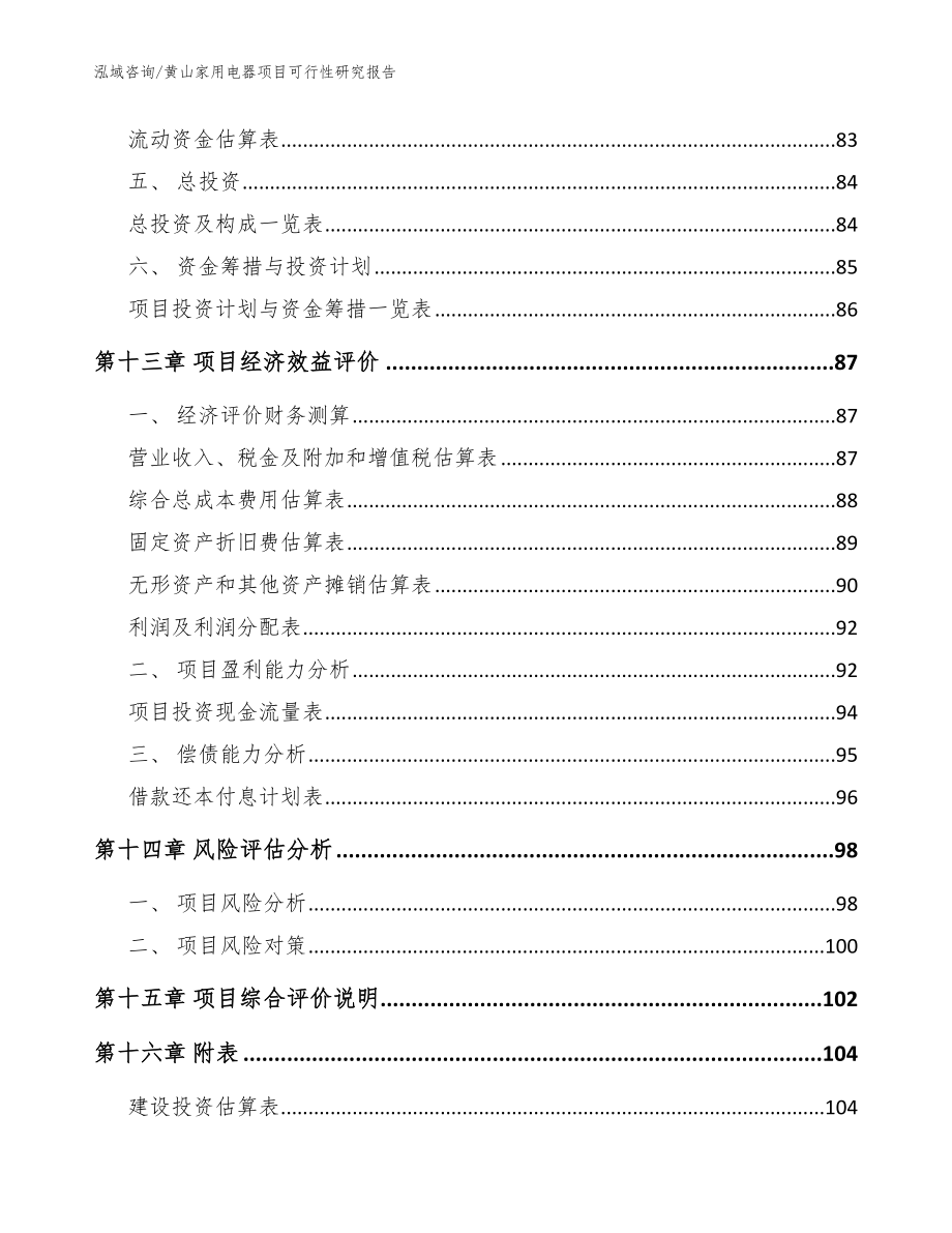 黄山家用电器项目可行性研究报告（模板）_第5页