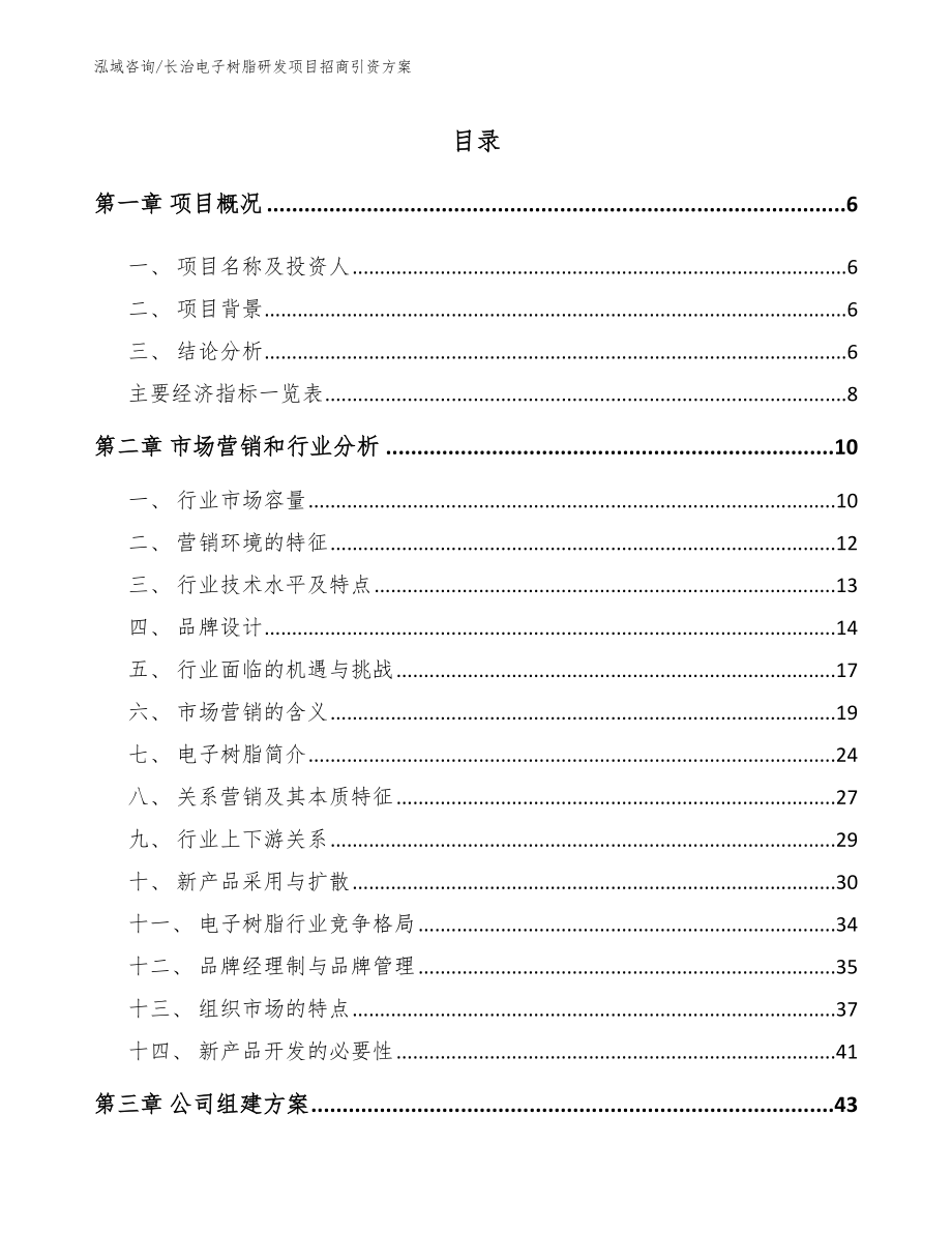 长治电子树脂研发项目招商引资方案_第2页