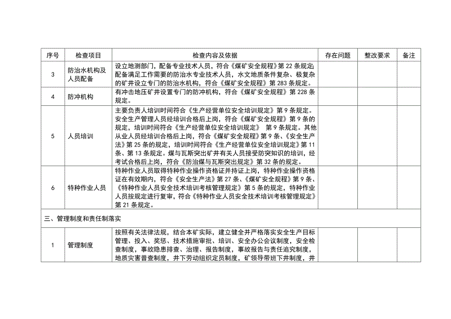 煤矿企业安全“体检”内容基础表_第4页