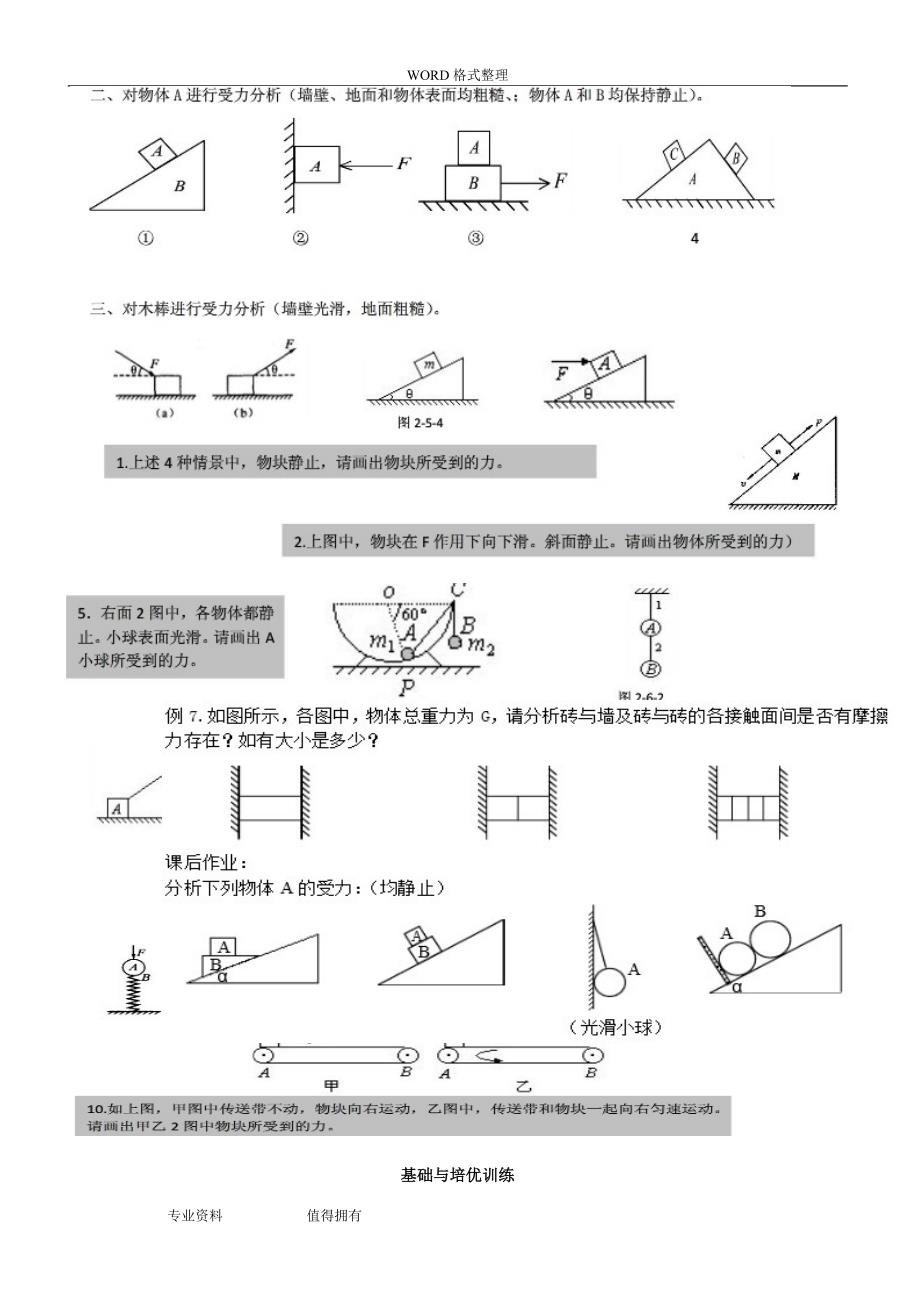 高中物理力学受力分析专题_第4页