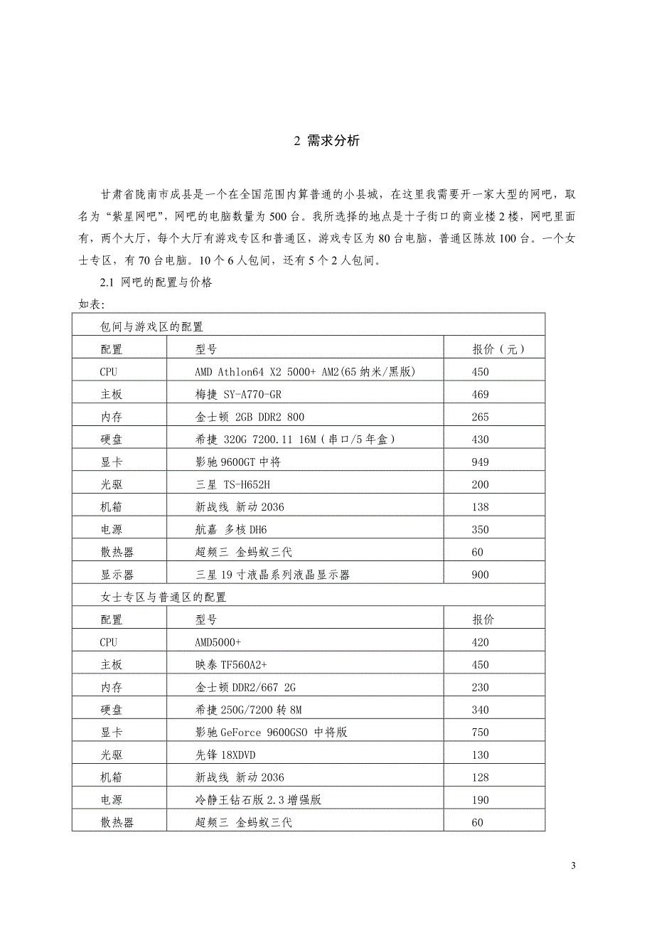 甘肃省陇南市成县紫星网吧的设计计划书_第3页