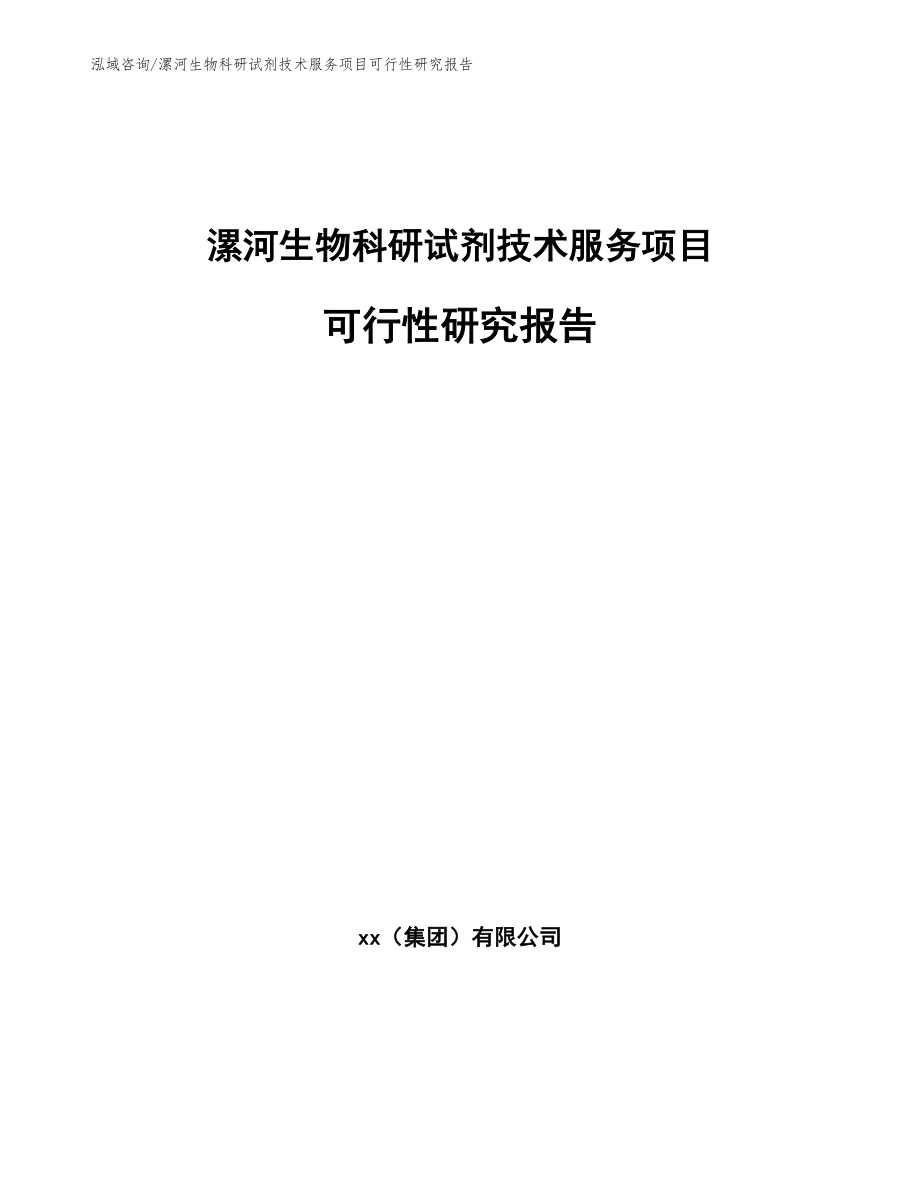 漯河生物科研试剂技术服务项目可行性研究报告_第1页
