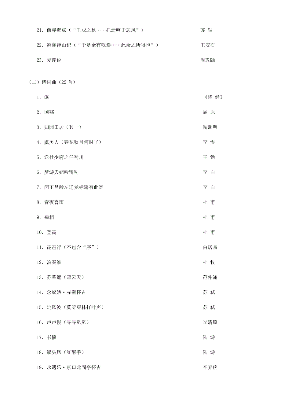 北京高考语文必背篇目_第2页