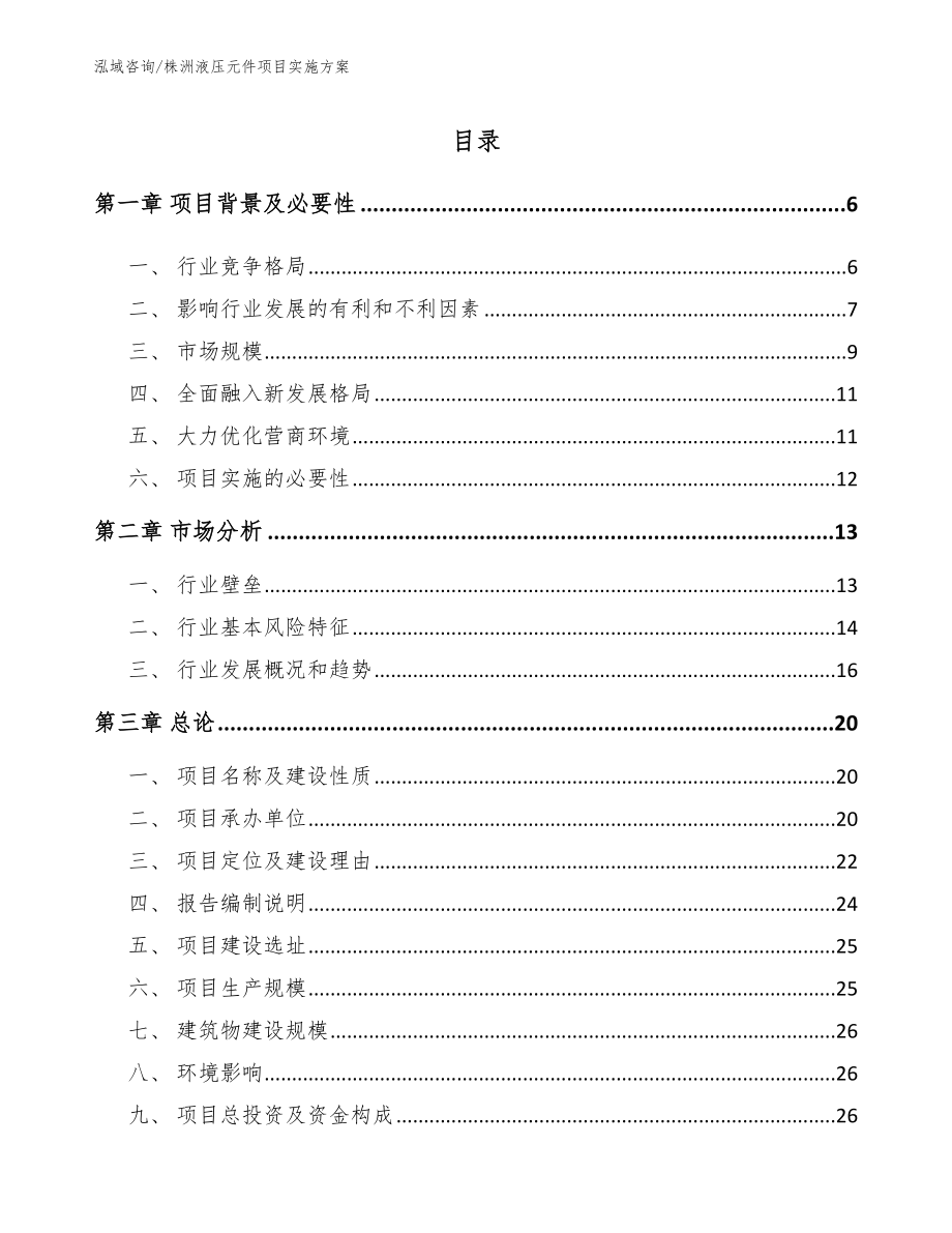 株洲液压元件项目实施方案_模板_第1页