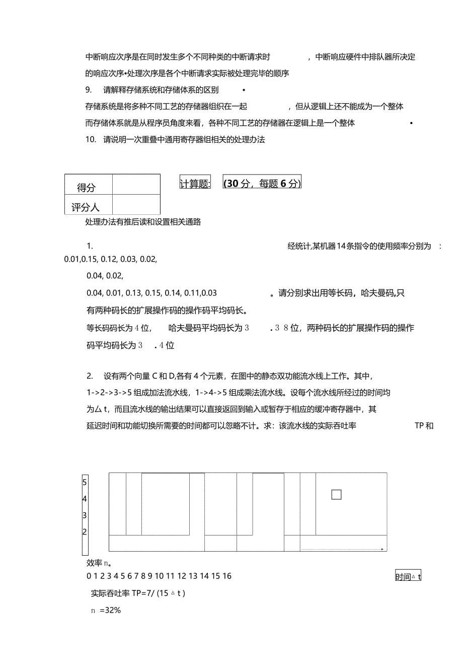 系统结构期末考试试题及答案_第5页