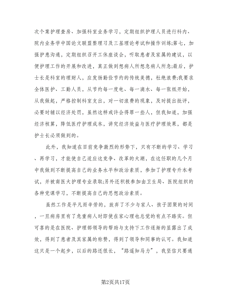 2023护士个人年终总结标准范文（九篇）_第2页